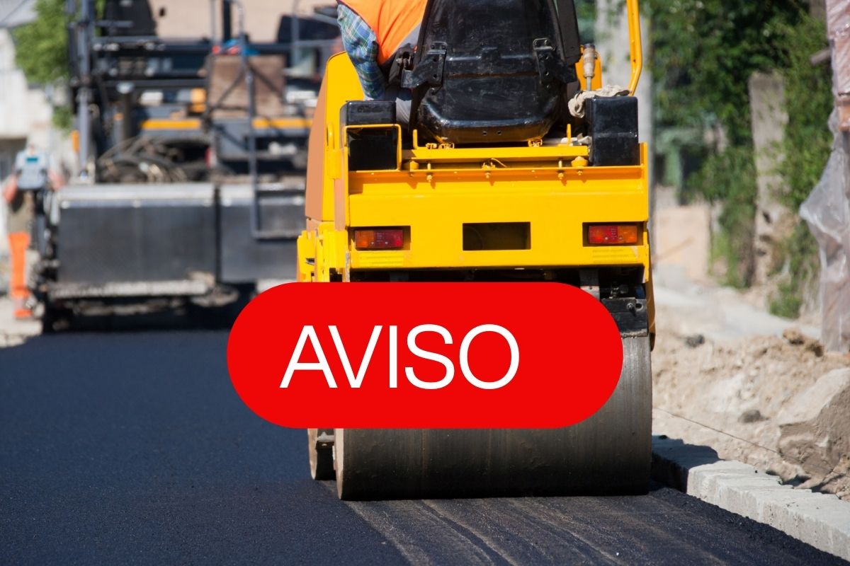 Aviso de asfaltado